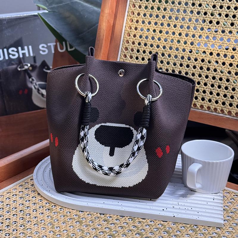 Koreanische & Japanische Strick-Tragetasche: Tragbare, großvolumige quadratische Tasche für Pendler & Ausflüge