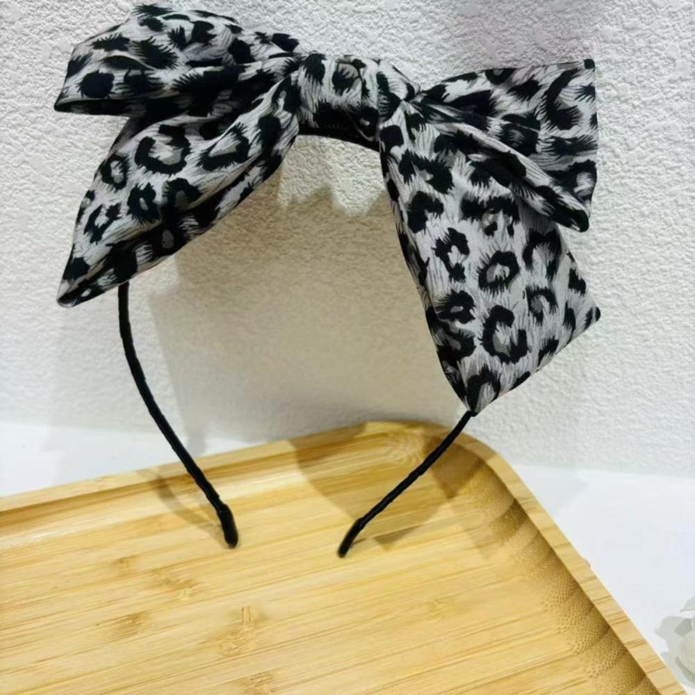 Bowknot Bow Headband Leopard Print Hair Clip Decoration Elegant Leopard Print Headband  Women белый
