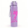1PC 7 Birthday Girl Pink Crown Print 750ml Color Plastic Sports Water Bottle Leakproof Flip Straw Lid Suitable for Sports Office Home Use
