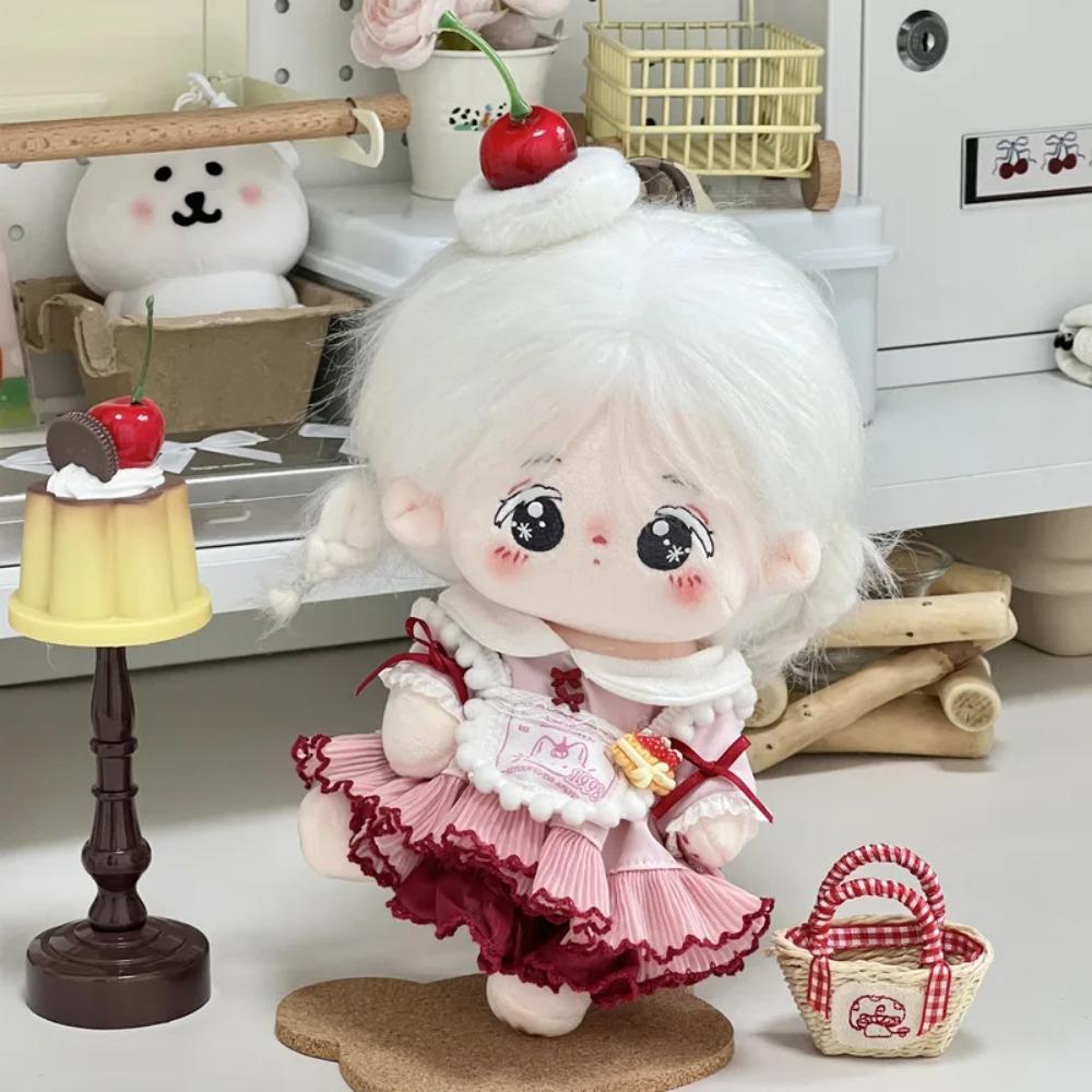 20cm Plush Doll Clothes Cherry Cake Sweet Cute Style Costume For Regular Body Stuffed Toy Dress Up Soft Lovely Outfit Accessory