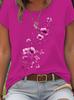 Plus Size Purple Floral Branch Womens Tee  Delicate Watercolor Flower Graphic Casual Light Purple Top
