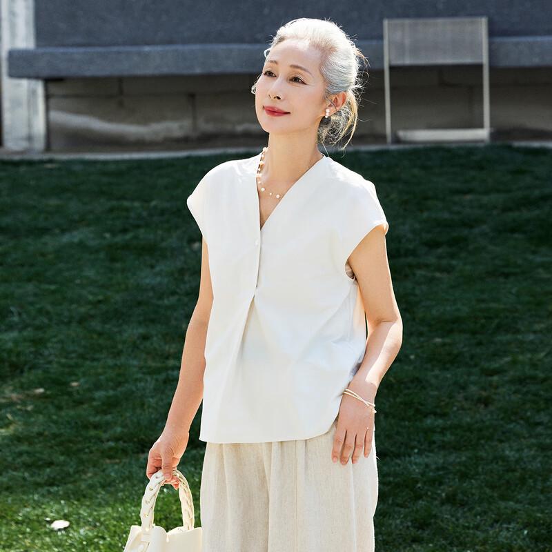 Muzi Mid-Aged Women's Summer Short-Sleeve T-Shirt