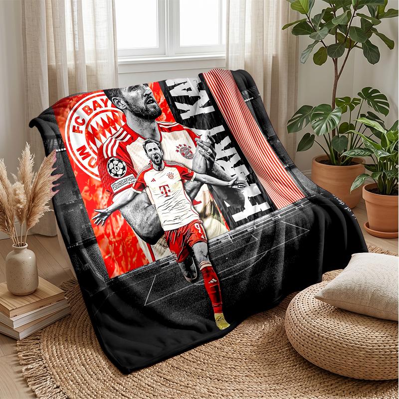 Harry Kane Theme Blanket Soft Flannel Blanket Plush Throw Blanket Cozy Sofa Bed Blanket for Home Decor