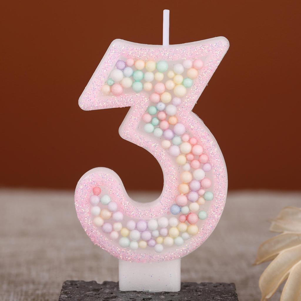 Macaron Foam Birthday Candles - Creative Number Cake Decorations for Kids