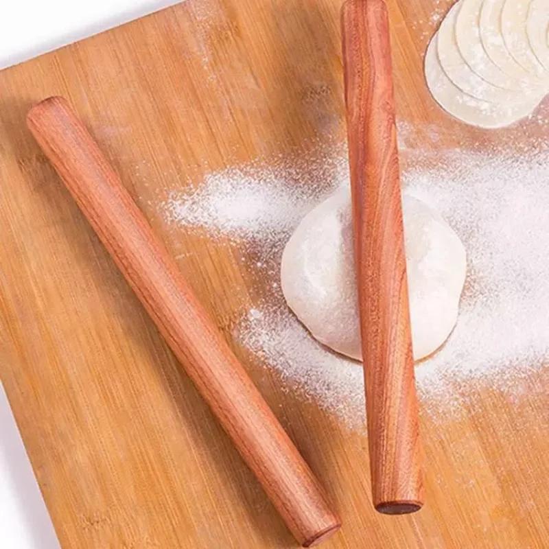 25/30cm Natural lacquerless rolling pin solid wood Baking Dumpling Pie Pastry Noodles Ebony Wood Rolling Pin Baking tools