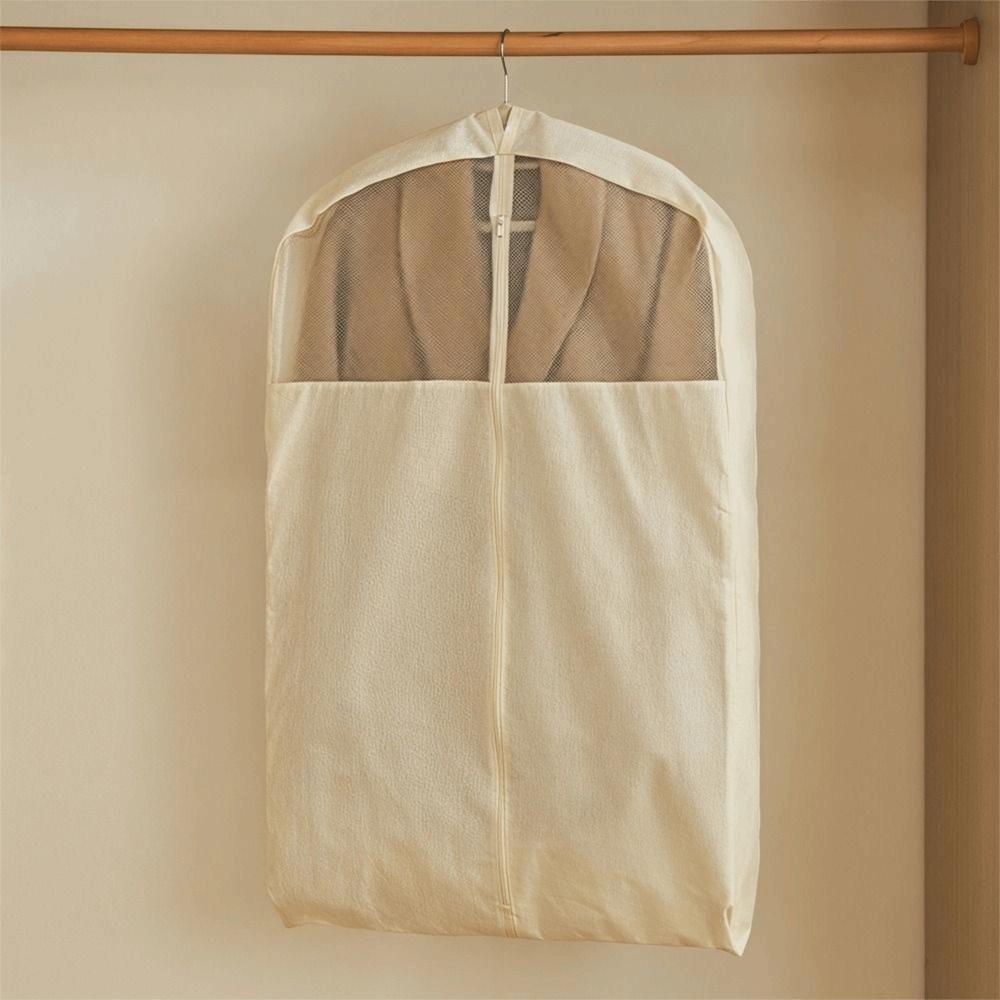 Cotton Linen Clothes Dust Cover Visible Suit Coat Dress Cover Suit Cover Storage Bag Women