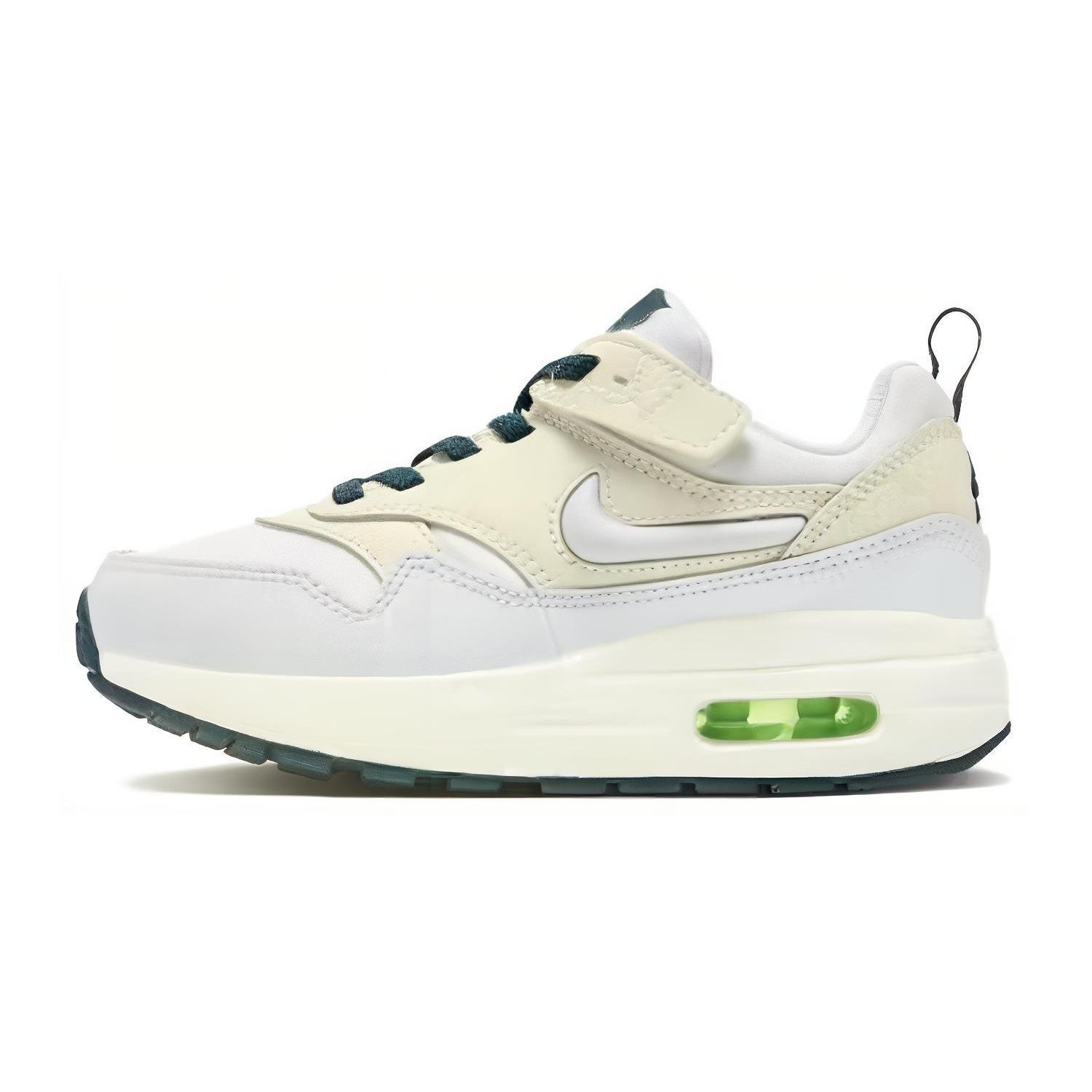 

Nike Air Max 1 Comfortable Cushioning, Wear Resistant Low top Kids Running Shoes Ecru Kids FB9583-001 26