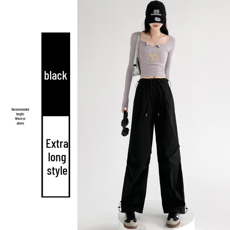 Women's Quick-Dry Military Green Cargo Pants - Spring/Summer Sun Protection, Straight-Leg, Casual Wide-Leg for Sports.