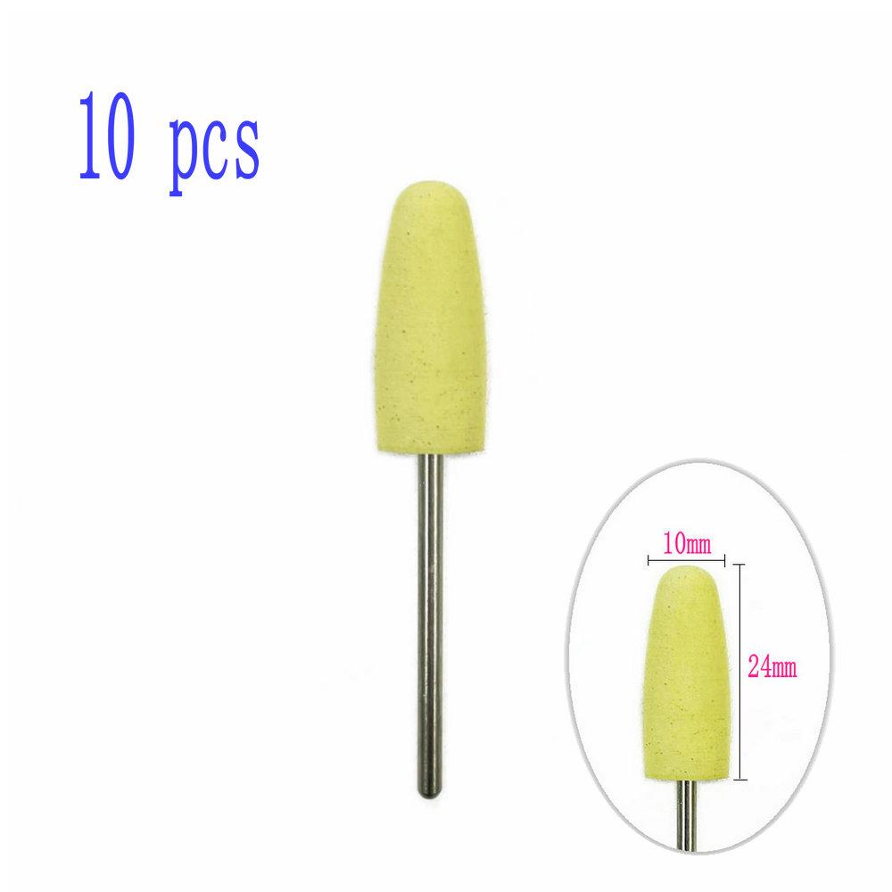 6pcs/10pcs Silicone Rubber Dental Polishing Polisher Grinders Nail Drill Bits for Electric Manicure 2.35mm Shank