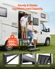 Marches pour camping-car avec main courante, 4 marches, capacité de charge de 300 kg, Marches robustes d'extérieur pour camping-car avec tapis antidérapant pour personnes âgées et animaux de compagnie, Marches portables pour chaud