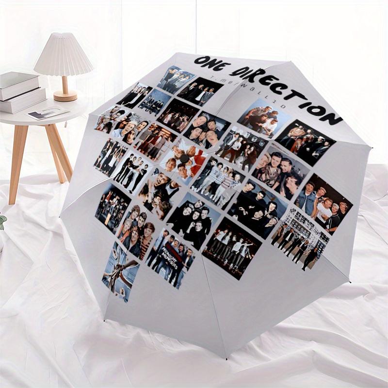 1pc One Direction Automatic Open/Close Umbrella, Portable 3-Fold Compact Umbrella for Men & Women, Perfect Gift for Birthday124