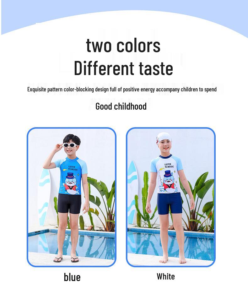 2026 Kids' Cartoon Sun Protection Quick-Dry Split Swimsuit for Boys
