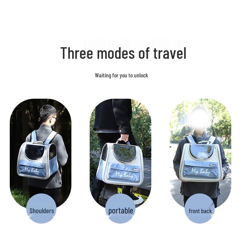 Portable Cat Carrier Backpack: Breathable, Foldable, Double-Shoulder Bag for Pets