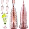 Foldable Plastic Champagne Wine Glasses Set Reusable Wine Glasses with Storage Bottle Suitable for Outdoor Camping Travel