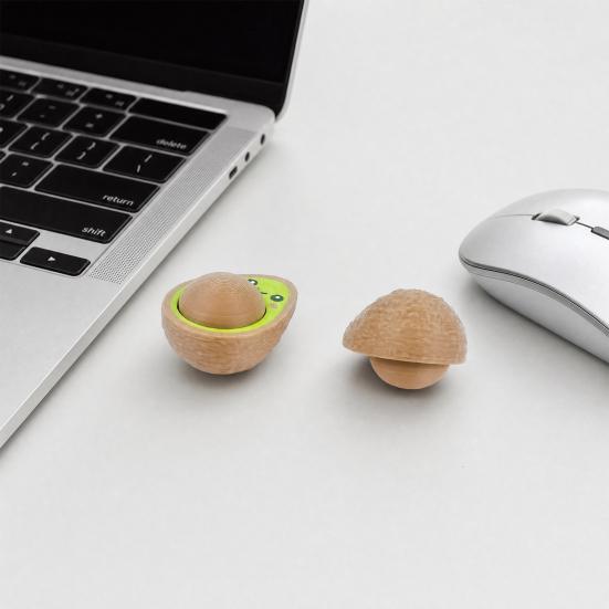 Decompression Toy, 3D Printed Avocado Stress Relief Toy with Press-Rebound Design, Portable Palm-Sized Desktop Ornament