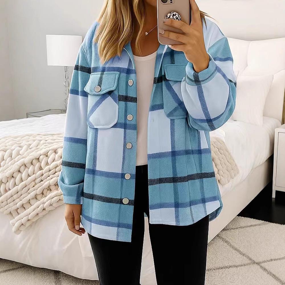 2025 New Autumn and Winter Women's Casual Lapel Long-sleeved Cardigan Woolen Jacket