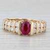 Classic Inlaid White Red CZ Women's Ring Trendy Gold Color Geometry Daily Wear Party Jewelry Anniversary Gift