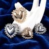 8Pcs 19/25MM Size Metal Shank Buttons Vintage Sewing Buttons Luxury Heart-Shaped Buttons  DIY Outfit