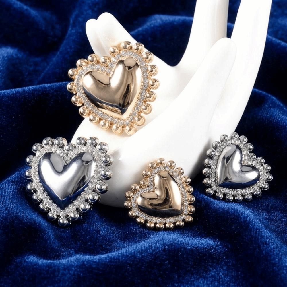 8Pcs 19/25MM Size Metal Shank Buttons Vintage Sewing Buttons Luxury Heart-Shaped Buttons DIY Outfit