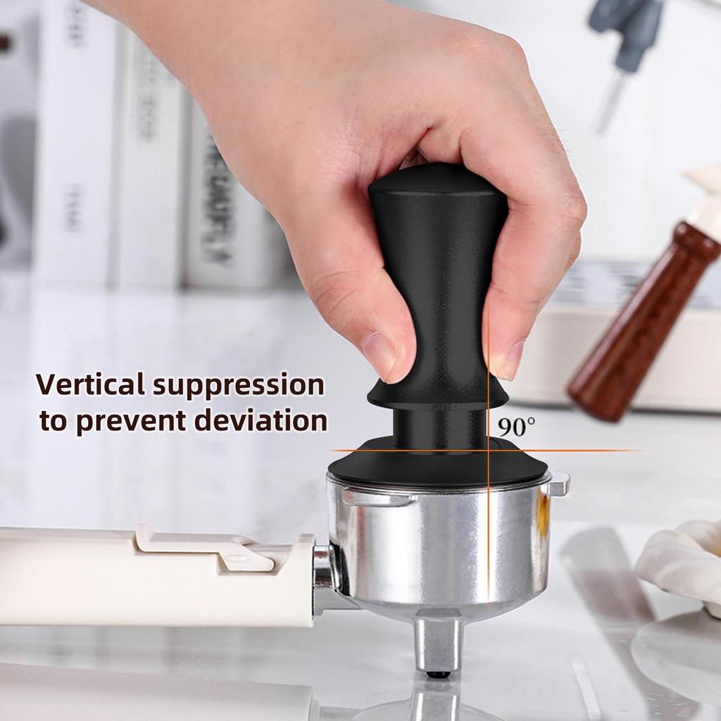 Coffee Tamper 30lbs Constant Pressure Reset Spring Self Adjustable Depth with Sound Feedback Espresso Tamper  with 304