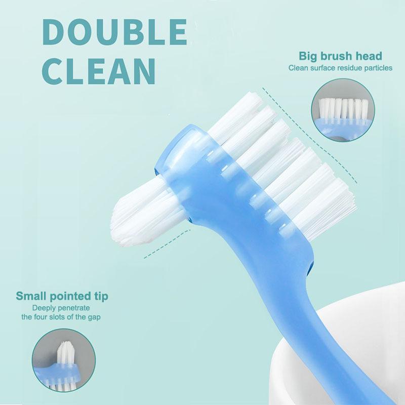 1/5Pcs Double Sided Denture Toothbrush Invisible Braces Cleaning Brush For Men Women False Teeth Brush Oral Cleaning Tools
