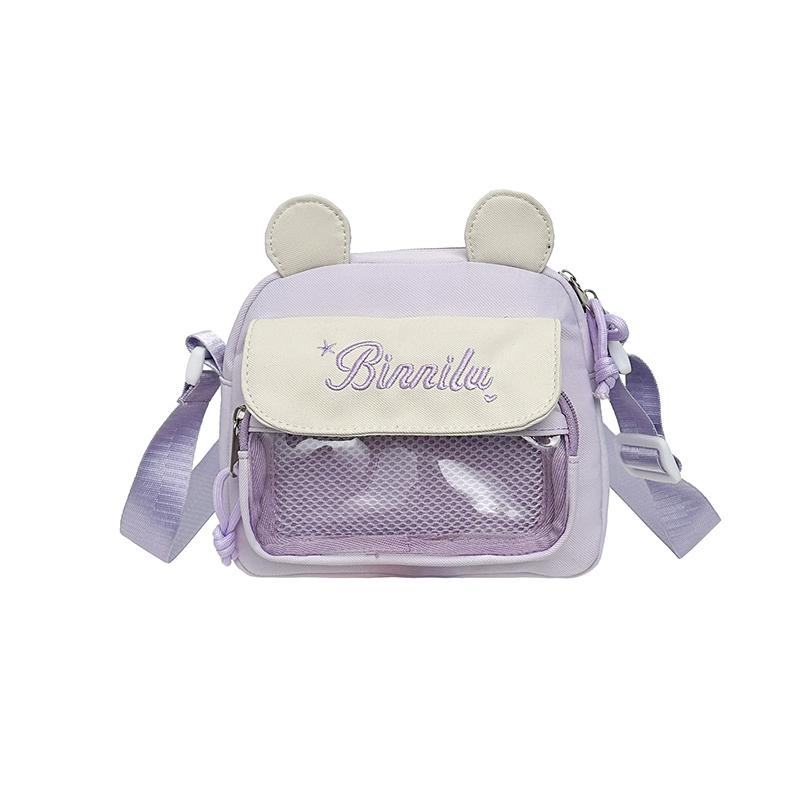 Japanese Style Kawaii Bear Girls Ita Crossbody Messenger Bag Clear Window Pins Display Female Small Itabag Cell Phone Purse