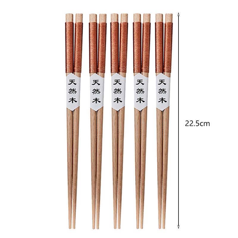 5 Pairs Wooden Chopsticks Wood Chopsticks Set Japanese Sushi Chopsticks Korean Chinese Snack Food Chop Sticks Kitchen Tableware