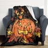 1pc Pumpkin Cat Blanket, Lightweight Flannel Throw Blanket for Sofa, Bed, Travel, Camping, Living Room, Office, Couch017
