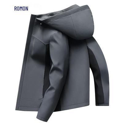 Romens Men's Business Casual Hooded Jacket