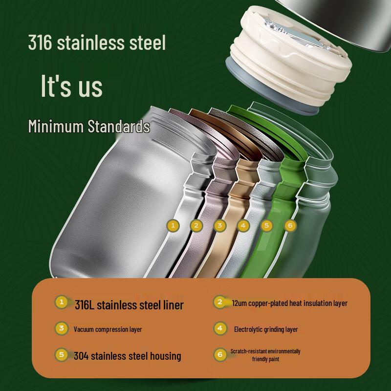Wushengwu 1200ml Stainless Steel Food Jar