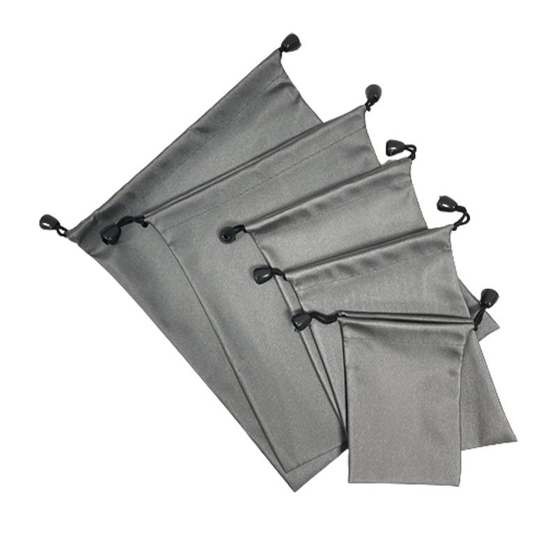 Grey Dustproof & Waterproof Drawstring Storage Bag for Mobile Power Bank & Phone