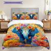 Elephant Pattern Bedding Quilt Set Quilt Cover Pillowcase Home Decoration Birthday Gift (1 * Duvet Cover + 2 * Pillowcase, Without Core)