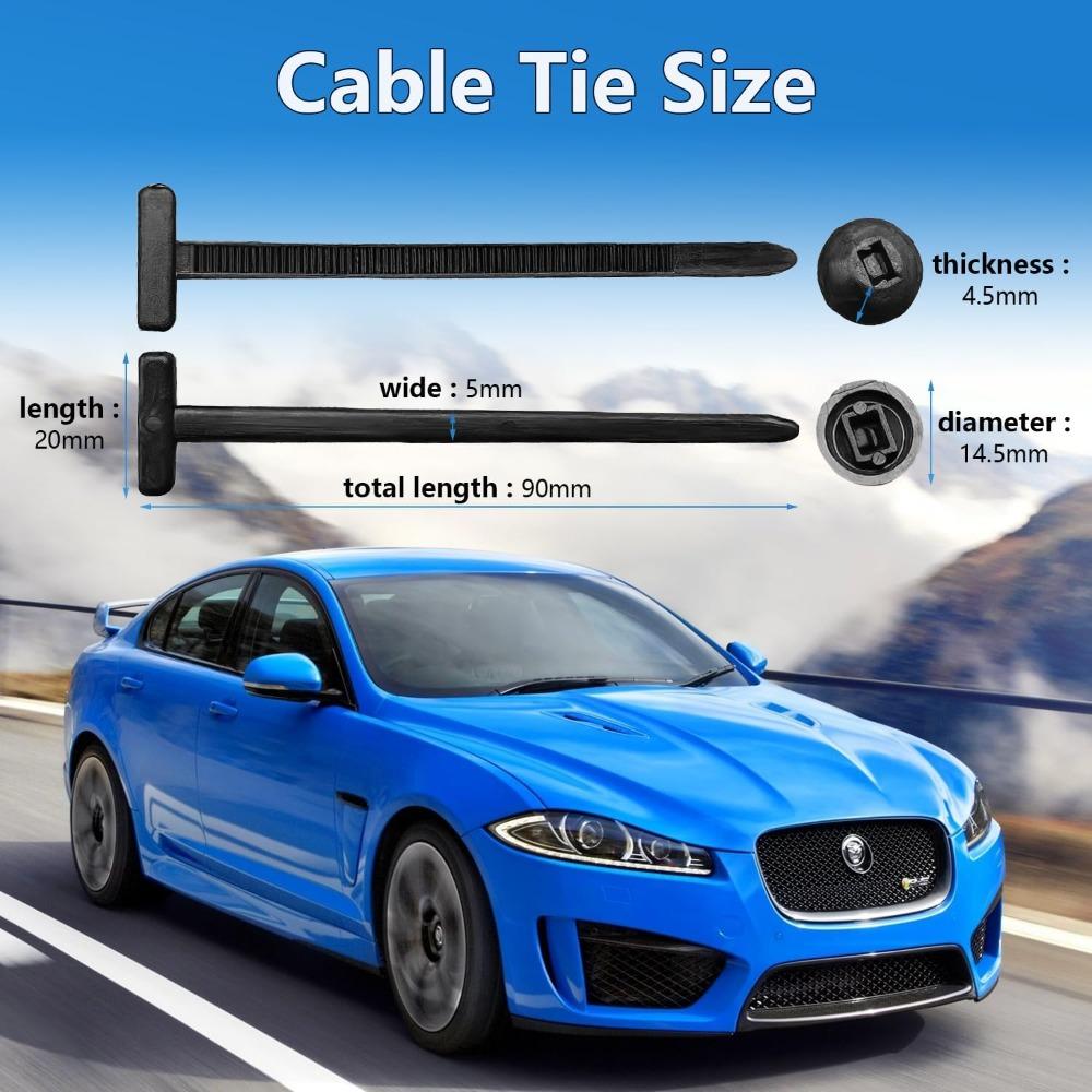 50pcs/set Self-locking Nylon Universal Cable Tie Buckle Heavy Duty Zip Ties with Pin & Button Car Daily Repair Fastening Straps