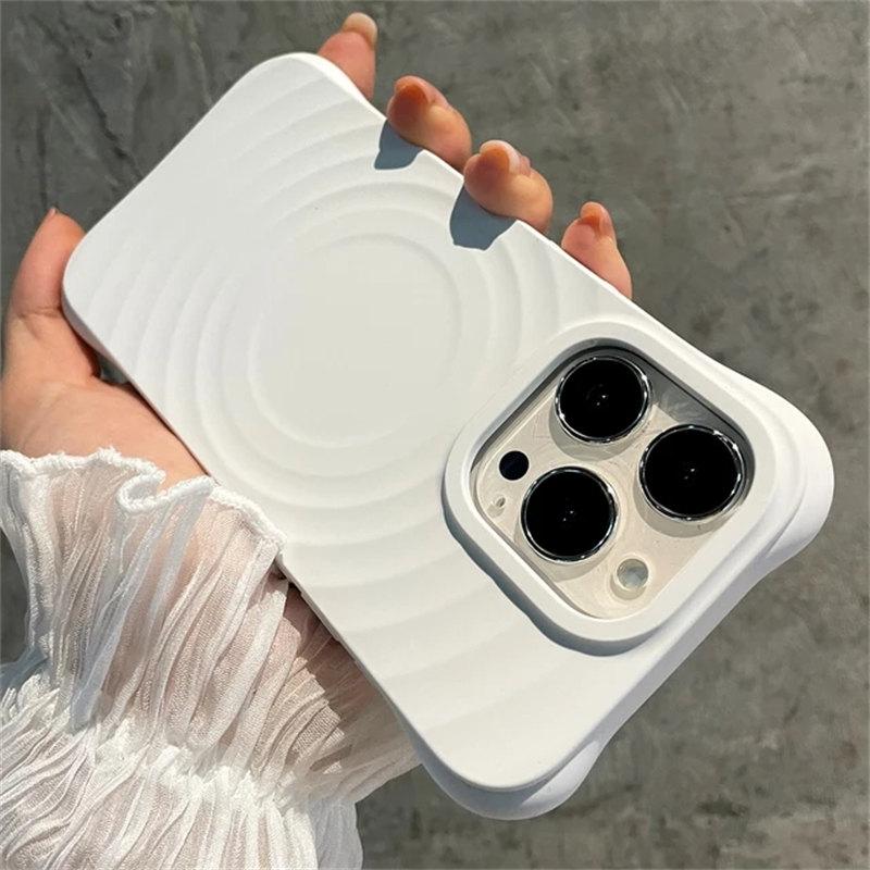 Luxury Ripple Liquid Silicon For Magsafe Wireless Charge Magnetic Case for iPhone 15 14 Plus 13 12 Pro Max Soft Shockproof Cover