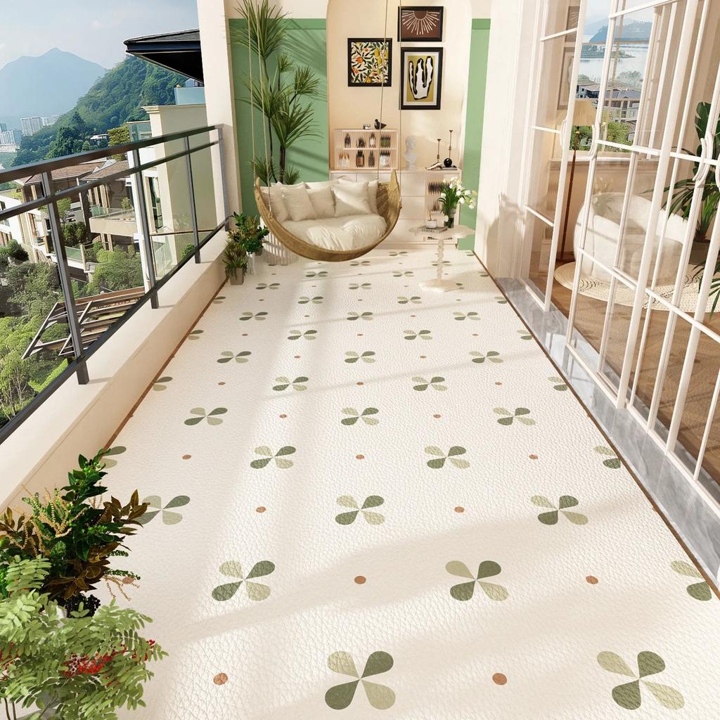 Balcony Floor Mat PVC Leather Washable Carpet Dirty Resistant Easy Clean Non-slip Mats Kitchen Rugs Pet Carpets Home Decoration