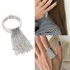 Silver Color Simple Geometric Multilayer Tassel Handmade Opens Ring for Women Men Fashion Personalized Party Jewelry