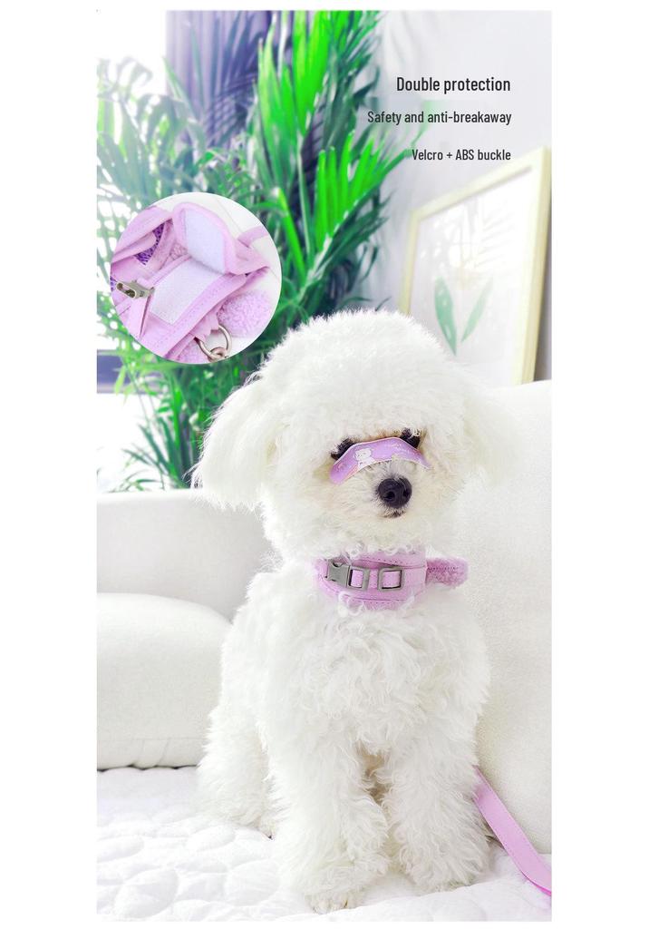 Vest-Style Harness and Leash for Small Dogs and Cats - Ideal for Pomeranians, Bichons, and Teddy Breeds