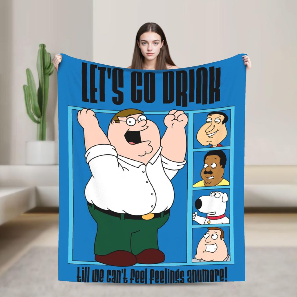 Rodiny Kreslený Peter Griffin Pánové Deku Super Měkká Zábavná Plyšová Přikrývka Na Cestování Kancelář Flanelová Přehoz Na Postel Pokrývka Postele