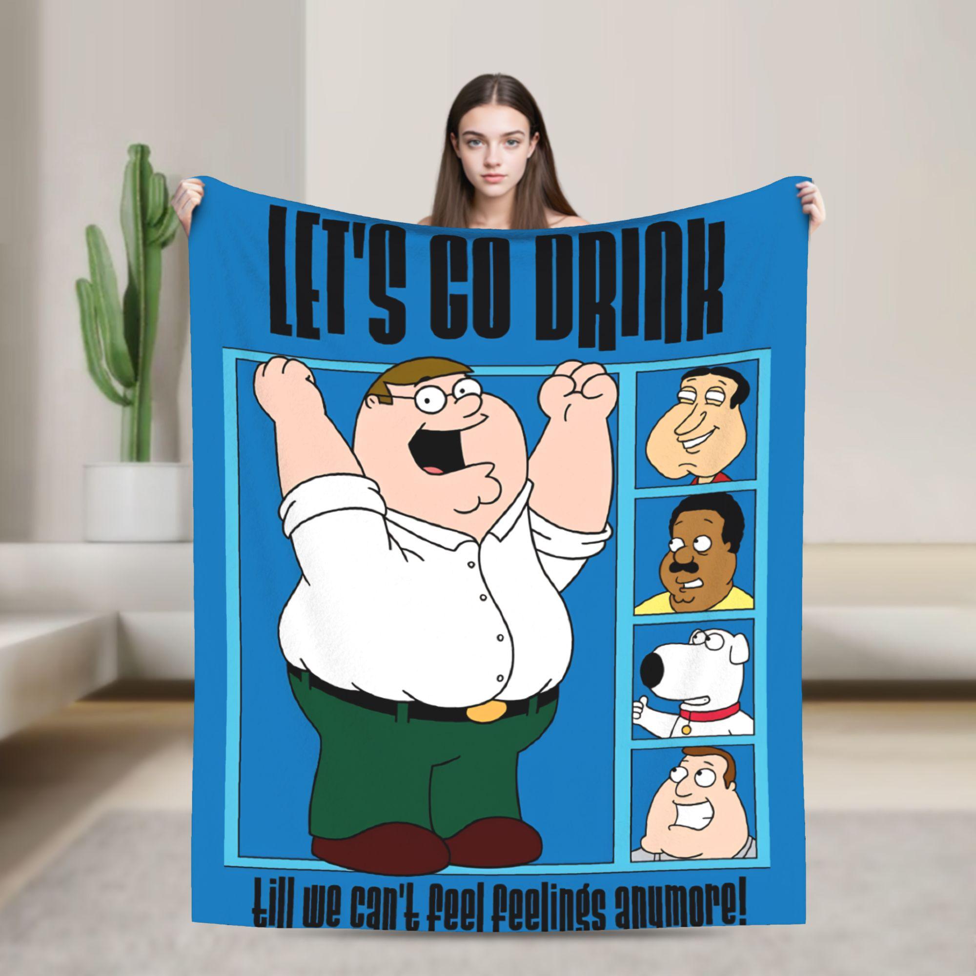 

Families Cartoon Peter Griffin Guys Blanket Super Soft Funny Plush Throw Blanket For Travel Office Flannel Bedspread Bed Cover 50x60in