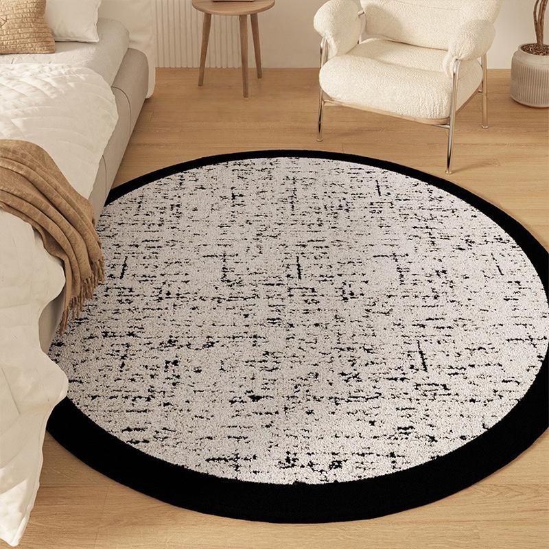

Round Living Room Carpet Imitation Cashmere Floor Mat Dresser Cloakroom Doormat Sofa Bedside Rug Aesthetic Home Decor Carpet 80cm