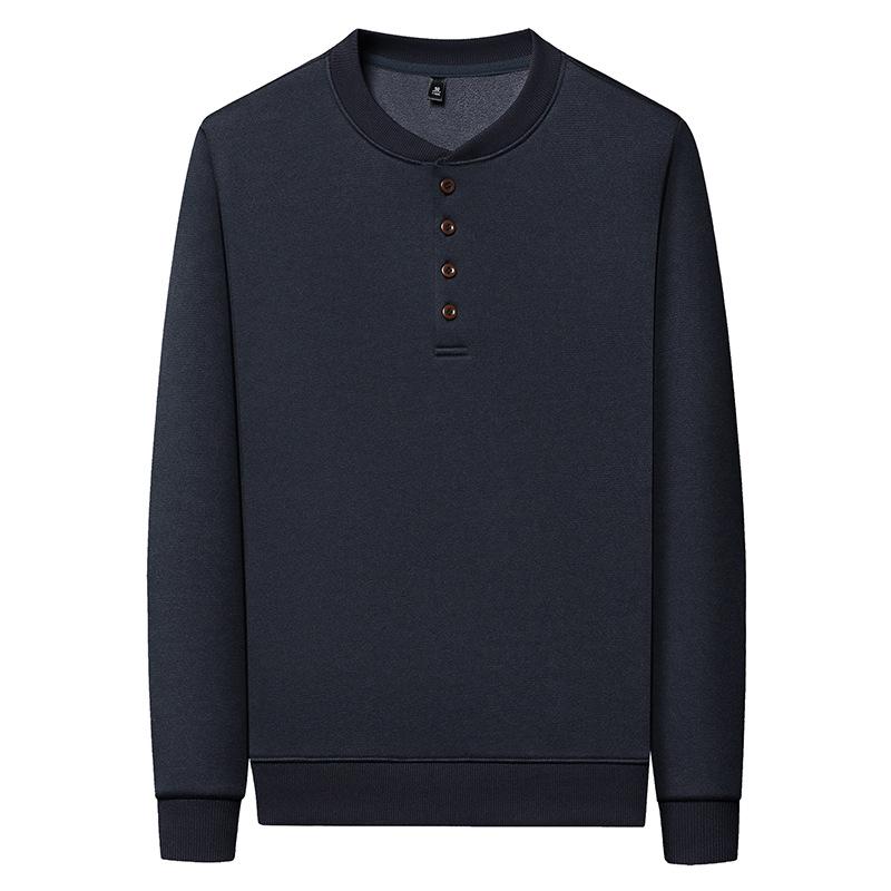Men's Winter Fleece-Lined Long-Sleeve Casual Sweatshirt