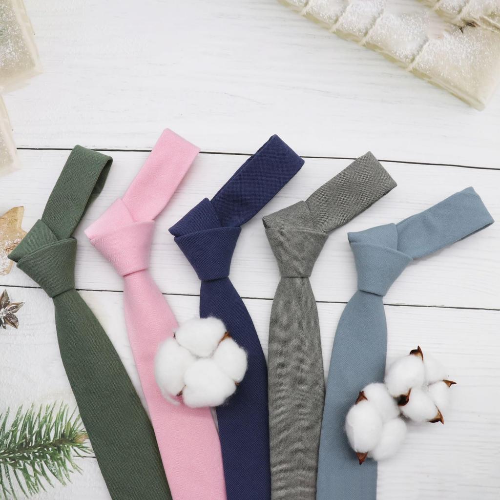 Stylish cotton necktie for business and weddings, blue, 145cm long, 6cm wide (pink)