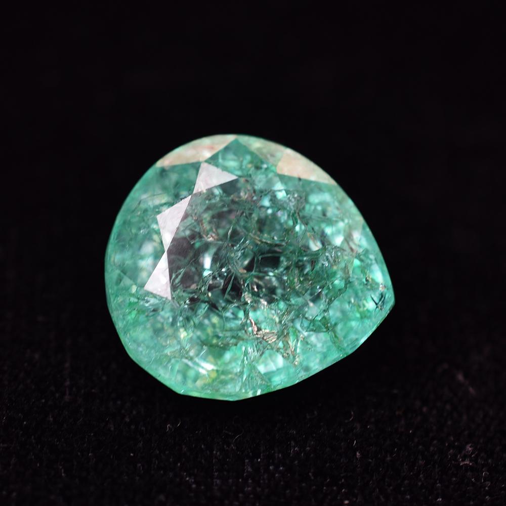 Natural Green Emerald Loose Gemstone 15.50 ct Pear Cut Making for Jewelry Making and Gem Collections