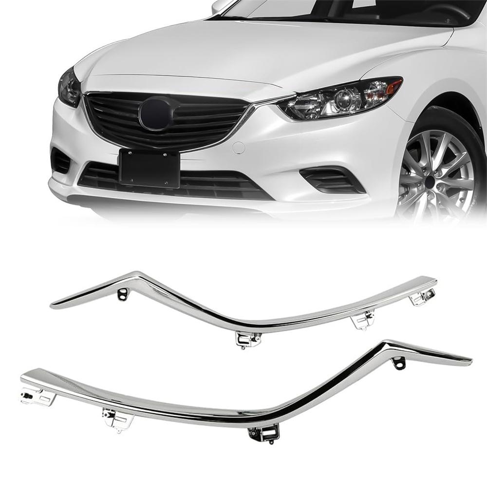 

2PCS Front Grille Molding Chrome Trim Left & Right Side For Mazda 6 2014-2017 US