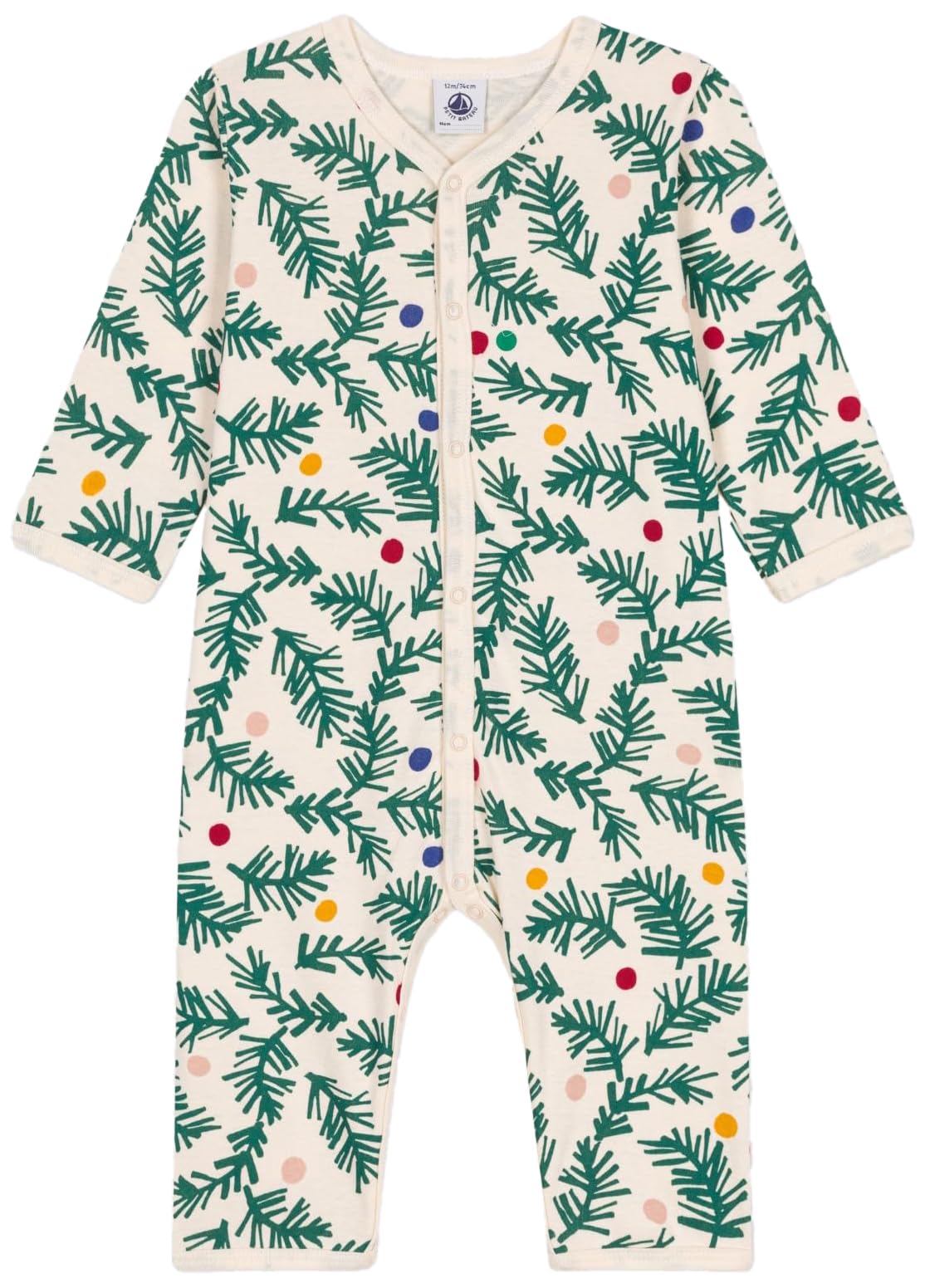 

Footless Romper A0BB5 Milky 3 months 60cm [Petit Bateau] White/Red