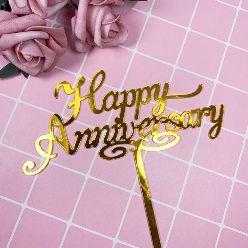 1Pcs Valentine'S Day Wedding Anniversary Couple Party Acrylic Letter Cake Plugin Diy Baking Pastry Dessert Decoration