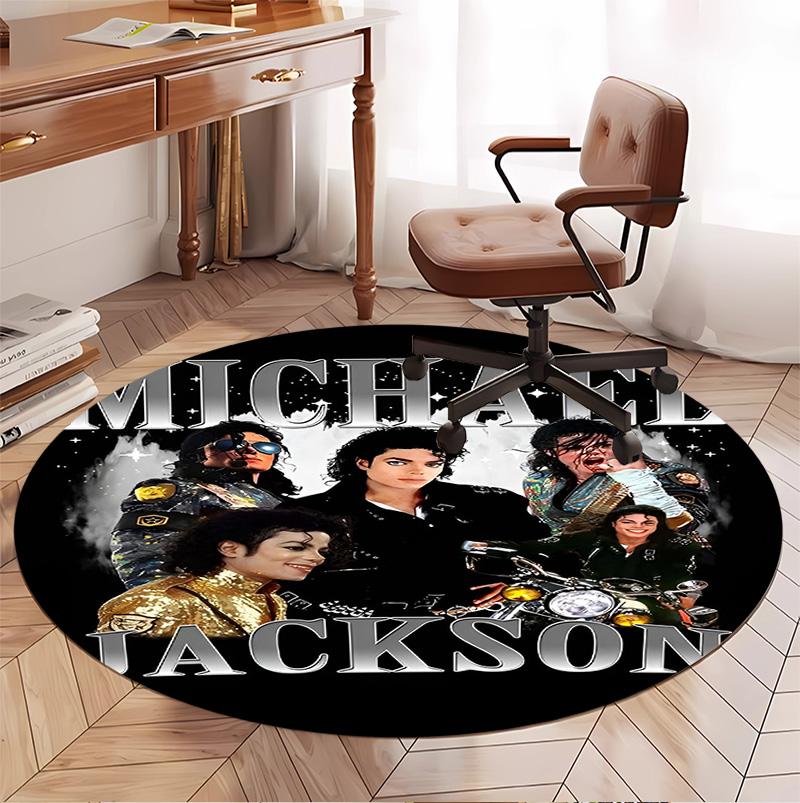 Michael Jackson Muster Runder Teppich, Innen-/Außenmatte, für Picknick, Spielzimmer, Schlafzimmer, Büro, Wohnzimmer, Heimdeko Teppich, Geburtstagsgeschenk