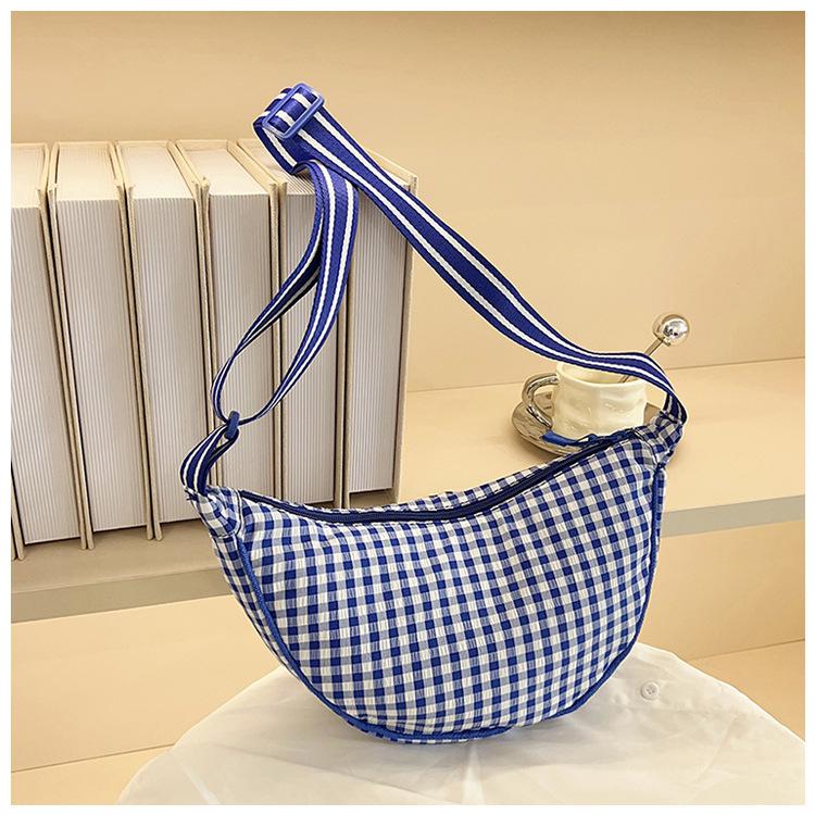 Casual Plaid Hobos Shoulder Bags for Women Large Capacity Commuter Ladies Phe Messenger Bag Summer Travel Girls Handbags Purse