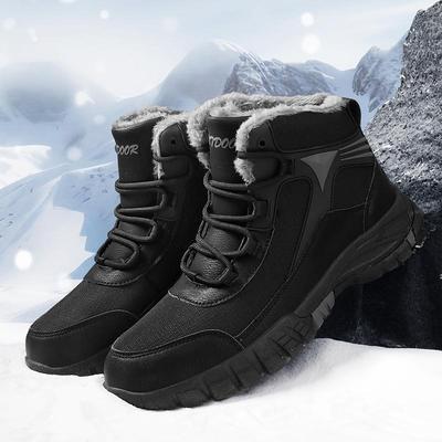 Scarpe invernali da uomo taglie forti antiscivolo resistenti all'usura in velluto caldo cotone stivali da neve all'aperto scarpe da trekking