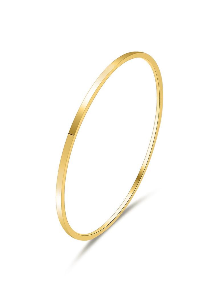 European and American fashion plain circle light luxury exaggerated bracelet women's titanium steel does not fade mirror circle bracelet
